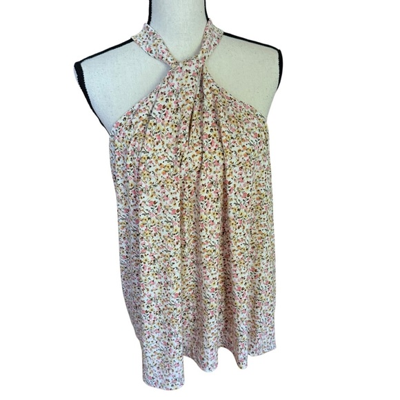 Lane Bryant Blouse Women 22/24 Floral Twisted Halter-Neck Vacation Wear - Picture 5 of 13